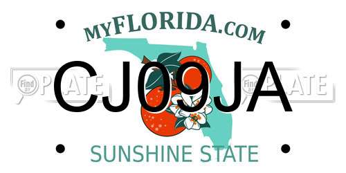 CJ09JA Florida License Plate