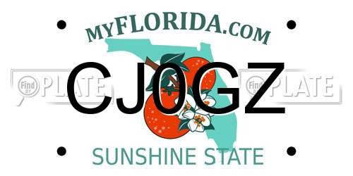 CJ0GZ Florida License Plate
