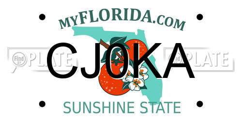 CJ0KA Florida License Plate