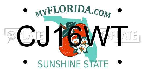 CJ16WT Florida License Plate