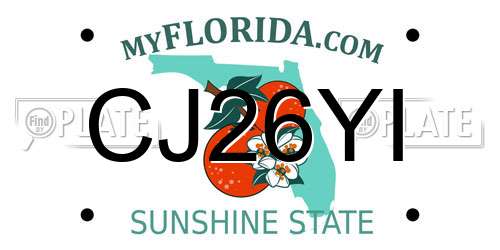 CJ26YI Florida License Plate