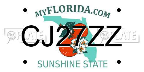 CJ27ZZ Florida License Plate
