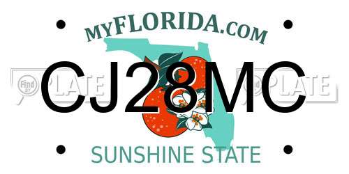 CJ28MC Florida License Plate