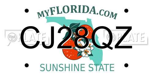 CJ28QZ Florida License Plate