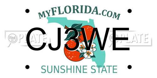 CJ3WE Florida License Plate