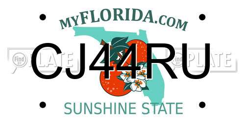 CJ44RU Florida License Plate