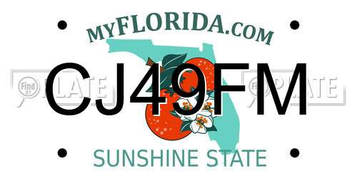 CJ49FM Florida License Plate