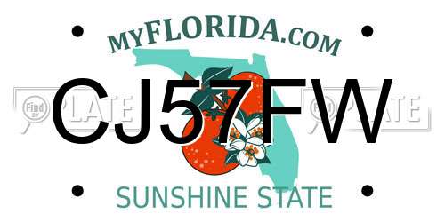 CJ57FW Florida License Plate