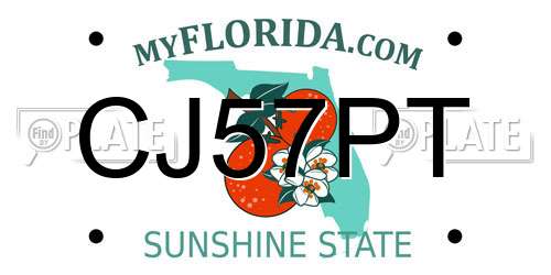 CJ57PT Florida License Plate