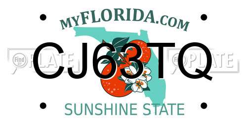 CJ63TQ Florida License Plate
