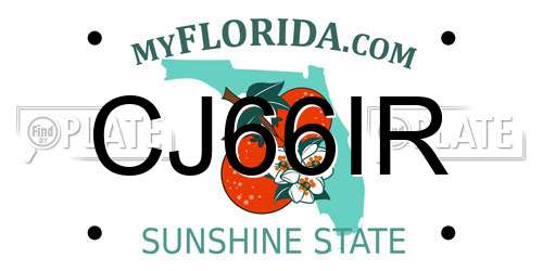 CJ66IR Florida License Plate