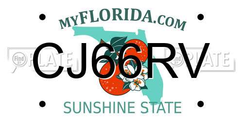 CJ66RV Florida License Plate