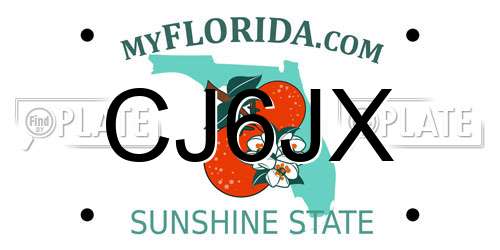 CJ6JX Florida License Plate