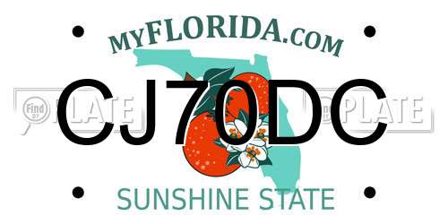 CJ70DC Florida License Plate