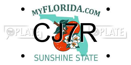 CJ7R Florida License Plate