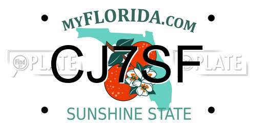 CJ7SF Florida License Plate