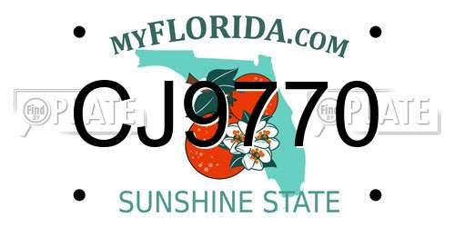 CJ9770 Florida License Plate