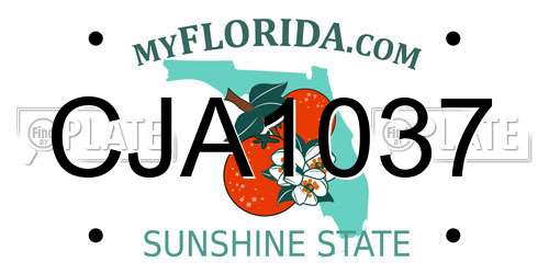 CJA1037 Florida License Plate