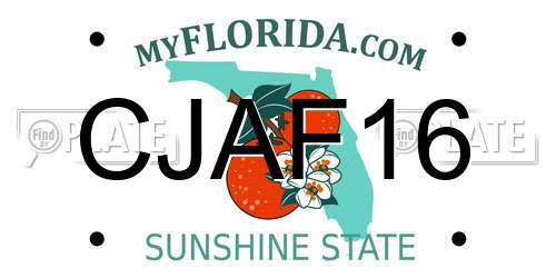 CJAF16 Florida License Plate