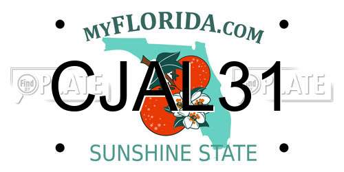 CJAL31 Florida License Plate