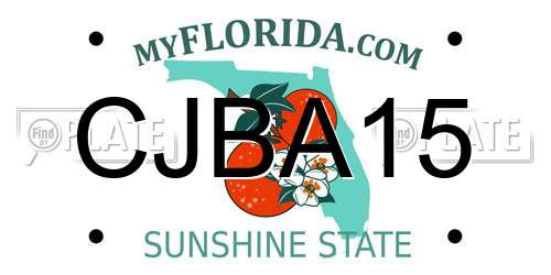 CJBA15 Florida License Plate