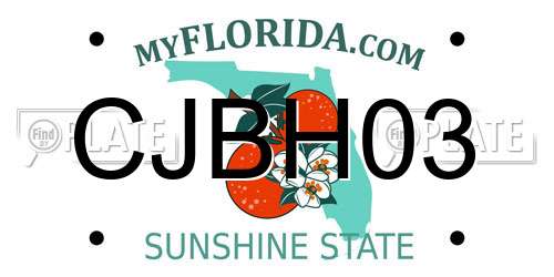 CJBH03 Florida License Plate