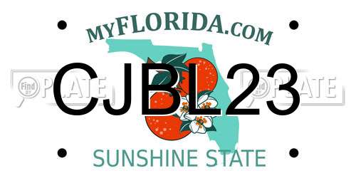 CJBL23 Florida License Plate