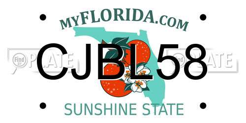 CJBL58 Florida License Plate