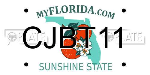 CJBT11 Florida License Plate