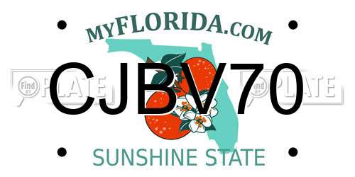 CJBV70 Florida License Plate