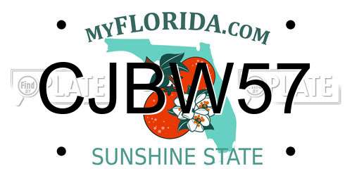 CJBW57 Florida License Plate