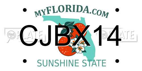 CJBX14 Florida License Plate