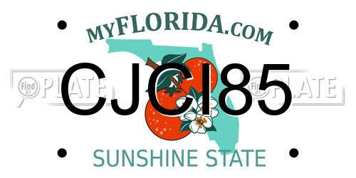 CJCI85 Florida License Plate