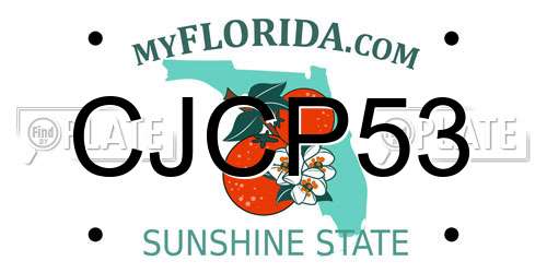 CJCP53 Florida License Plate
