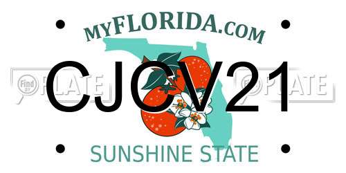 CJCV21 Florida License Plate