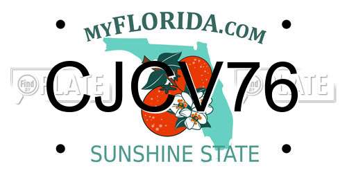 CJCV76 Florida License Plate