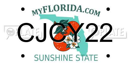 CJCY22 Florida License Plate