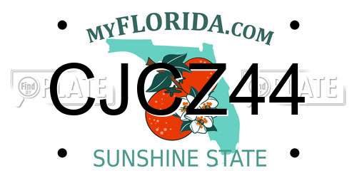 CJCZ44 Florida License Plate