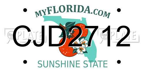 CJD2712 Florida License Plate
