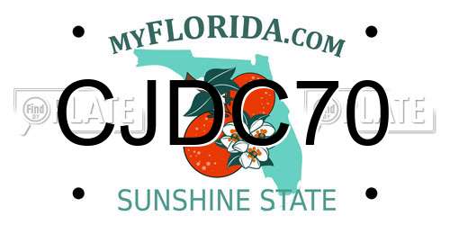 CJDC70 Florida License Plate