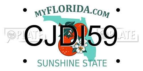 CJDI59 Florida License Plate
