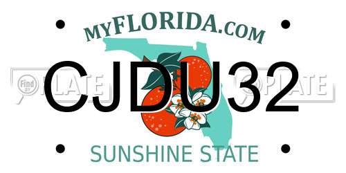 CJDU32 Florida License Plate