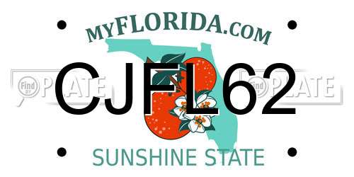 CJFL62 Florida License Plate
