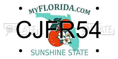 CJFR54 Florida License Plate