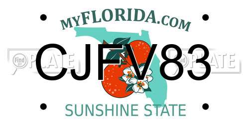 CJFV83 Florida License Plate