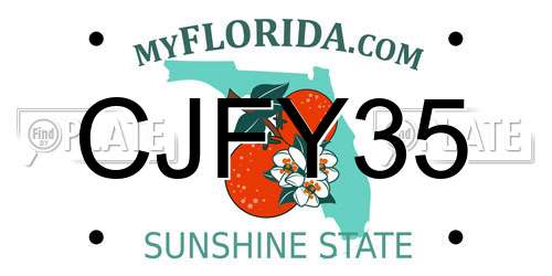 CJFY35 Florida License Plate