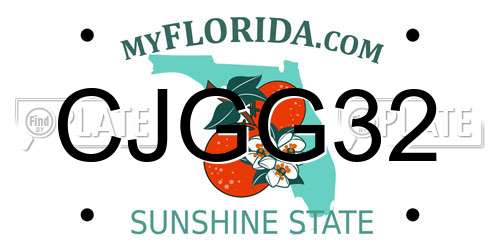 CJGG32 Florida License Plate
