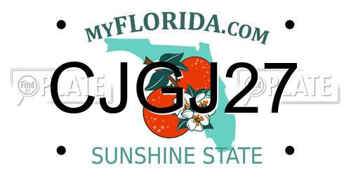 CJGJ27 Florida License Plate