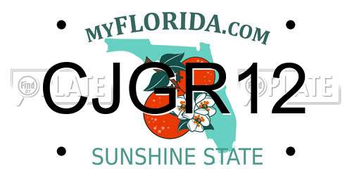CJGR12 Florida License Plate