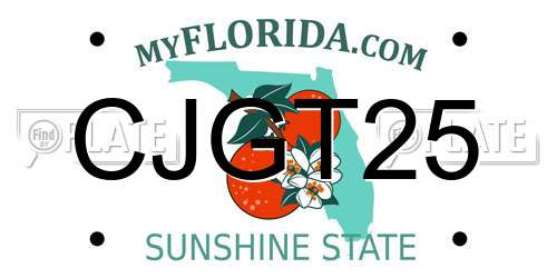 CJGT25 Florida License Plate